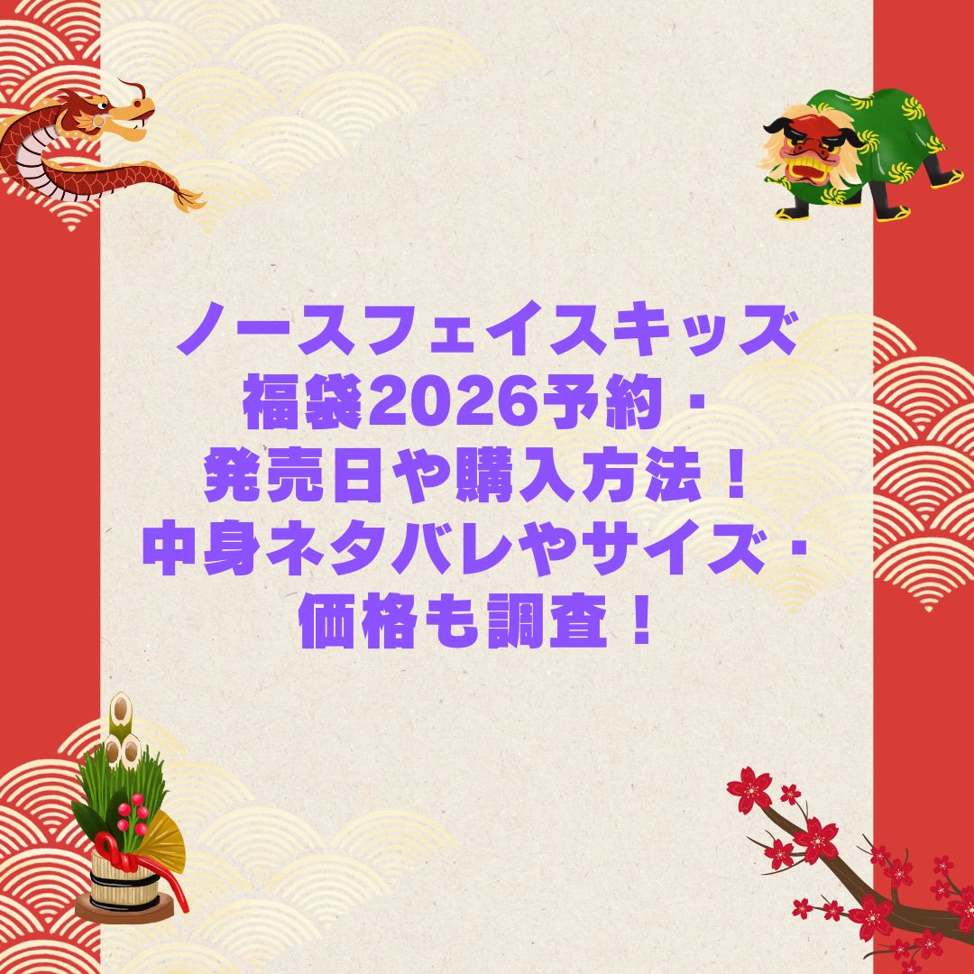 2026年のノースフェイスキッズ福袋の予約・発売日や購入方法に加えて中身ネタバレやサイズ・価格情報もお伝えしています