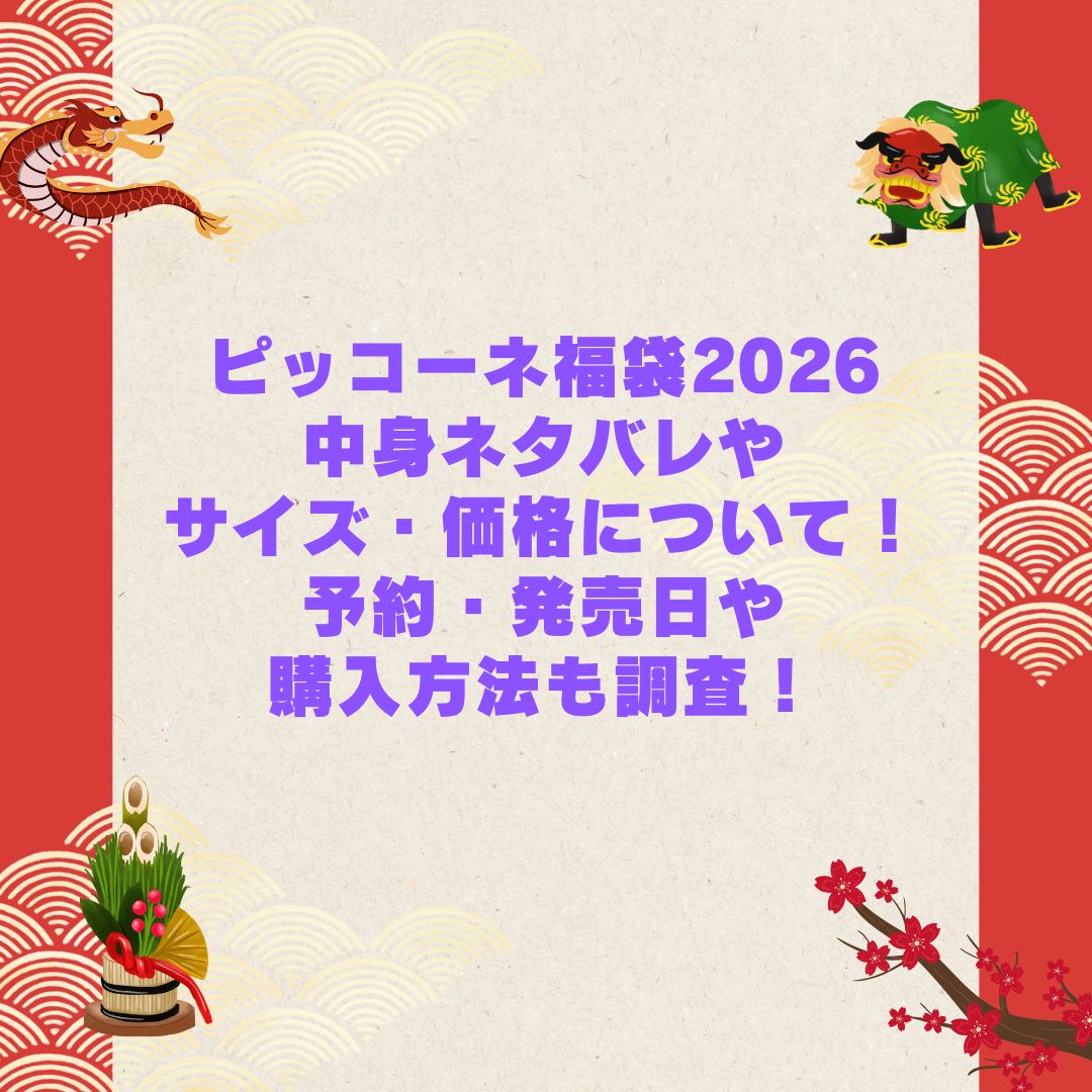 2026年のピッコーネ福袋の予約・発売日や購入方法に加えて中身ネタバレやサイズ・価格情報もお伝えしています