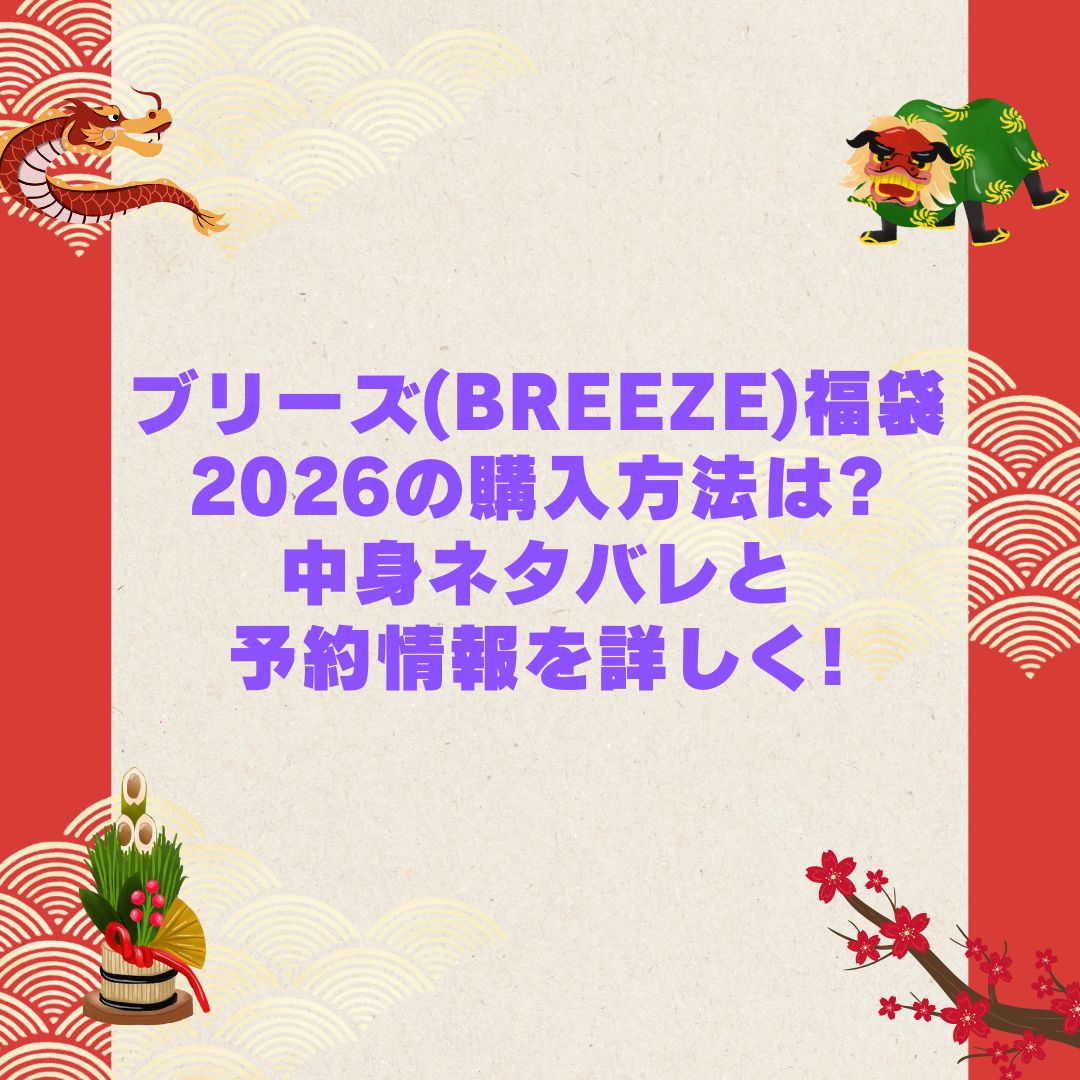 2026年のブリーズ(BREEZE)福袋の予約・発売日や購入方法に加えて中身ネタバレやサイズ・価格情報もお伝えしています